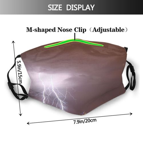 yanfind Winter Cloud Australia Perth Thunderstorm Lighting Sky Night Lightning Atmosphere Daytime Atmospheric Dust Washable Reusable Filter and Reusable Mouth Warm Windproof Cotton Face