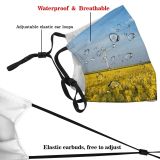 yanfind Colours Field Rapeseed Sky Plant Crop Plant Field Windmill Mustard Prairie Spring Dust Washable Reusable Filter and Reusable Mouth Warm Windproof Cotton Face