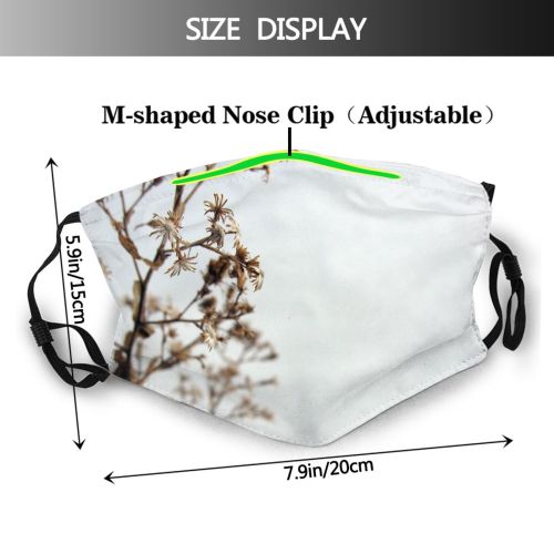 yanfind Winter Blossom Leaf Plant Spring Twig Tree Sky Branch Flower Winter Snow Dust Washable Reusable Filter and Reusable Mouth Warm Windproof Cotton Face