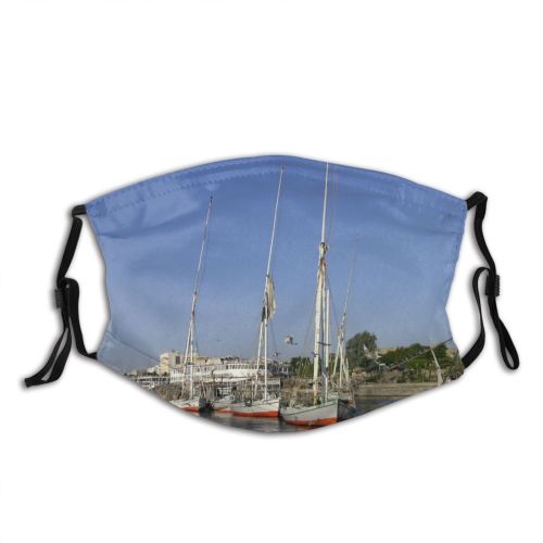 yanfind Marina Watercraft Harbor Sail Mast Sailboat Sea Aswan Vehicle Nile Ship Boat Dust Washable Reusable Filter and Reusable Mouth Warm Windproof Cotton Face