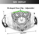 yanfind Abstract Isolated Bird Cute Whiteboard Wildlife Ornamental Coloring Doodle Indian Vintage Design Dust Washable Reusable Filter and Reusable Mouth Warm Windproof Cotton Face