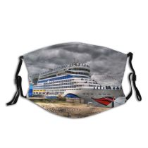 yanfind HDR Christening Landing Sky Vehicle Stage Ship Cruise Cruiseferry Center Grey Mouth Dust Washable Reusable Filter and Reusable Mouth Warm Windproof Cotton Face