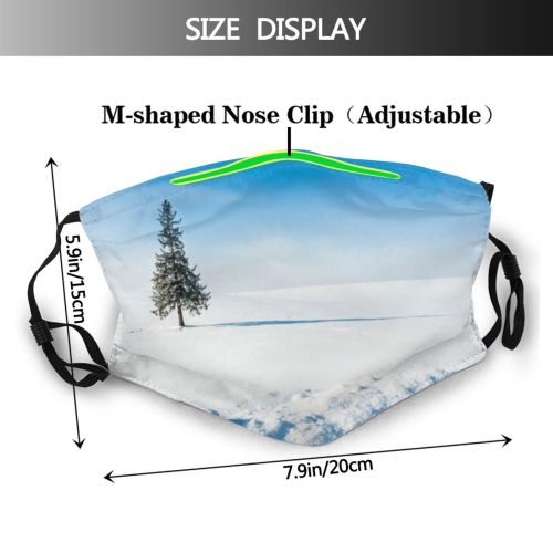 yanfind Hill Wide Landscape Coniferous Ishikari District Tranquility Polar Tree Satoyama Japan Snow Dust Washable Reusable Filter and Reusable Mouth Warm Windproof Cotton Face
