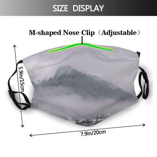 yanfind Winter Mist Winter Atmospheric Cloud Geological Mountain Sky Snow Mountain Landforms Mountainous Dust Washable Reusable Filter and Reusable Mouth Warm Windproof Cotton Face