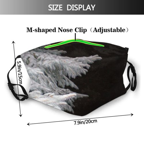 yanfind Winter Plant Ice Ice Snow Pine Leaf Tree Tree Isolation Frost Freezing Dust Washable Reusable Filter and Reusable Mouth Warm Windproof Cotton Face