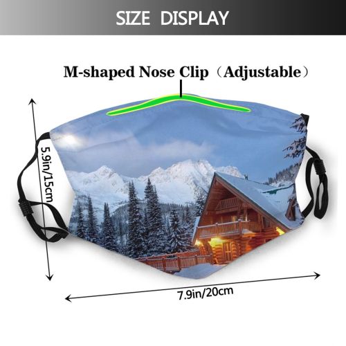 yanfind Ice America Columbia Glowing Cabin Range Half Rustic Built Rural Wagon Scene Dust Washable Reusable Filter and Reusable Mouth Warm Windproof Cotton Face