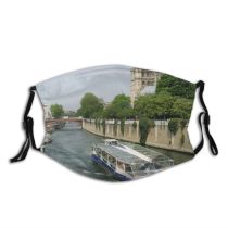 yanfind Vehicle Transport Boat Tour Channel Cathedral Seine Dame Canal Paris Transportation Waterway Dust Washable Reusable Filter and Reusable Mouth Warm Windproof Cotton Face