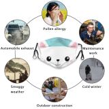 yanfind Isolated Smile Whisker Childish Decor Kawaii Meow Cat Kitty Cute Mustache Nose Dust Washable Reusable Filter and Reusable Mouth Warm Windproof Cotton Face