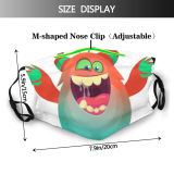 yanfind Crazy Isolated Halloween Clipart Gremlin Goofy Cute Horned Laughing Mascot Smiling Package Dust Washable Reusable Filter and Reusable Mouth Warm Windproof Cotton Face