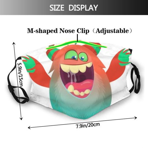 yanfind Crazy Isolated Halloween Clipart Gremlin Goofy Cute Horned Laughing Mascot Smiling Package Dust Washable Reusable Filter and Reusable Mouth Warm Windproof Cotton Face