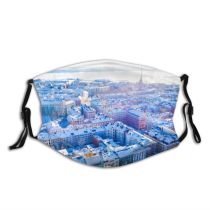 yanfind Drone Ice Europe Capital Aerial Downtown Cities Shot Wide Landscape Point Frozen Dust Washable Reusable Filter and Reusable Mouth Warm Windproof Cotton Face