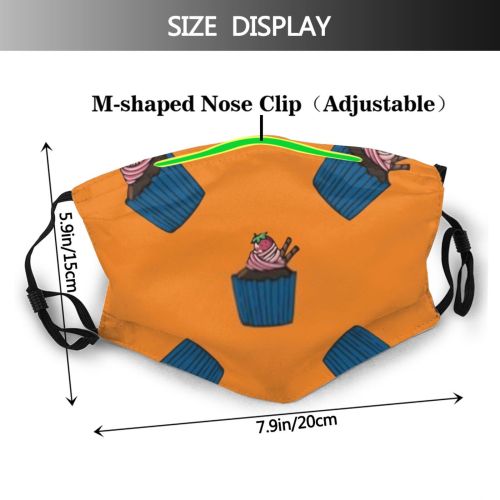 yanfind Abstract Isolated Cute Seamless Colorful Straw Sugar Strawberry Dessert Celebrate Doodle Design Dust Washable Reusable Filter and Reusable Mouth Warm Windproof Cotton Face
