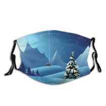 yanfind Range Cabin Star Landscape Tree Night Snow Ridge Fir Sky Space Scenics Dust Washable Reusable Filter and Reusable Mouth Warm Windproof Cotton Face