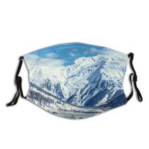 yanfind Ice Glacier Daylight Hike Mountain Panorama Snowy Clouds Switzerland Climb Frozen Altitude Dust Washable Reusable Filter and Reusable Mouth Warm Windproof Cotton Face