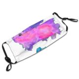 yanfind Abstract Cute With Wildlife Turquoise Beautiful Art Watercolor Decorative Funny Purple Cartoon Dust Washable Reusable Filter and Reusable Mouth Warm Windproof Cotton Face