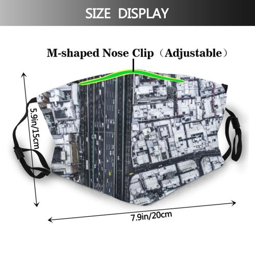 yanfind East Aerial District Snow City Place Architecture Exterior Building Road Residential Famous Dust Washable Reusable Filter and Reusable Mouth Warm Windproof Cotton Face