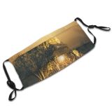 yanfind Lamps Structure Evening Night Tower Eiffel Branches Tree Misty France Trees Outdoors Dust Washable Reusable Filter and Reusable Mouth Warm Windproof Cotton Face