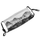 yanfind Ice Steep Shot Glacier Hike Mountain Rock Slopes Panoramic Peaks Capped Majestic Dust Washable Reusable Filter and Reusable Mouth Warm Windproof Cotton Face