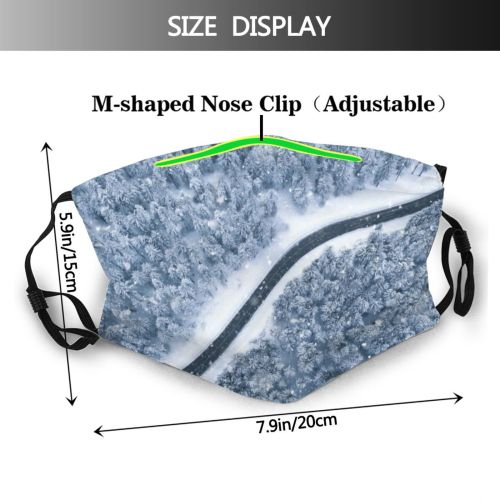 yanfind Drone Aerial Winding Point Landscape Frozen Solitude Tranquility Falling Tree Freshness Scene Dust Washable Reusable Filter and Reusable Mouth Warm Windproof Cotton Face