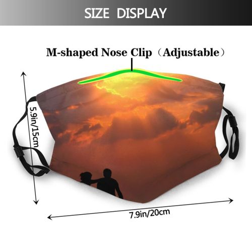 yanfind Romance Rest Boy Love Ray Horizon Sun Sunset Sea Sky Wave Couple Dust Washable Reusable Filter and Reusable Mouth Warm Windproof Cotton Face