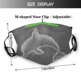 yanfind Crosshatch Isolated Training Dolphinarium Swim Dolphin Handdrawn Board Cute Hatch Hatching Jump Dust Washable Reusable Filter and Reusable Mouth Warm Windproof Cotton Face
