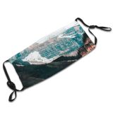 yanfind Ice Glacier Lake Daylight Frost Frosty Mountain Snowy Icy Canoe Daytime Frozen Dust Washable Reusable Filter and Reusable Mouth Warm Windproof Cotton Face