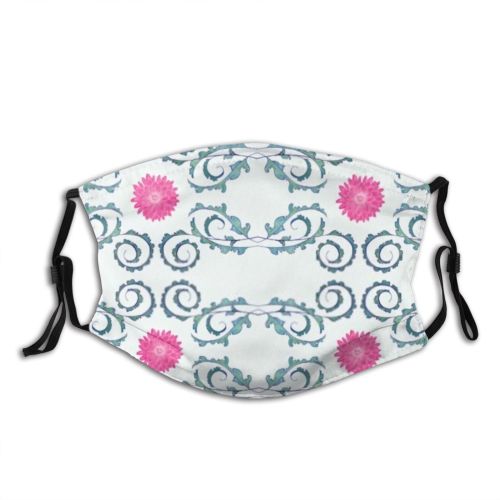 yanfind Abstract Ceramic Elegant Decor Sample Artwork Ornaments Cute Seamless Classic Indian Flowers Dust Washable Reusable Filter and Reusable Mouth Warm Windproof Cotton Face