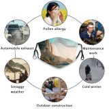 yanfind Idyllic Shore Coast Mountain Rock Sea Geological Daytime Formations Tranquil Geology Scenery Dust Washable Reusable Filter and Reusable Mouth Warm Windproof Cotton Face