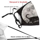 yanfind Moon Hunter Crater Cat Kitty Satellite Sky Lunar Night Detailed Detail Moonlight Dust Washable Reusable Filter and Reusable Mouth Warm Windproof Cotton Face