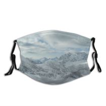 yanfind Ridge Winter Landforms Geological Mountains Mountain Range Highland Sky Landform Mountainous Snow Dust Washable Reusable Filter and Reusable Mouth Warm Windproof Cotton Face