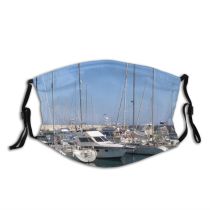 yanfind Marina Watercraft Harbor Marina Sailboat Boats Mast Sea Harbour Vehicle Dock Boat Dust Washable Reusable Filter and Reusable Mouth Warm Windproof Cotton Face