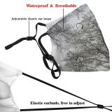 yanfind Winter Frost Natural Atmospheric Woody Netherlands Landscape Sky Plant Comp Branch Tree Dust Washable Reusable Filter and Reusable Mouth Warm Windproof Cotton Face
