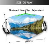 yanfind Lake Daylight Calm Mountain Forest Tranquil Scenery Snow Outdoors Season Trees Sky Dust Washable Reusable Filter and Reusable Mouth Warm Windproof Cotton Face