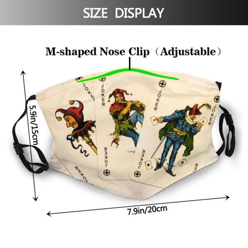yanfind Slose Casino Games Cards Jokers Playing Spdes Hearts Kitazume Cartoon Font Design Dust Washable Reusable Filter and Reusable Mouth Warm Windproof Cotton Face