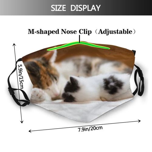 yanfind Lovely Fur Together Mother Young Little Cat Kitty Cute Affection Tricolor By Dust Washable Reusable Filter and Reusable Mouth Warm Windproof Cotton Face