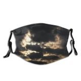 yanfind Night Sky Ray Dusk Dawn Atmospheric Sun Meteorological Cloud Sky Moon Clouds Dust Washable Reusable Filter and Reusable Mouth Warm Windproof Cotton Face