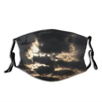 yanfind Night Sky Ray Dusk Dawn Atmospheric Sun Meteorological Cloud Sky Moon Clouds Dust Washable Reusable Filter and Reusable Mouth Warm Windproof Cotton Face