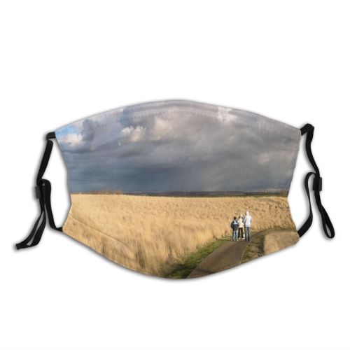 yanfind Hikers Winter Path Field Trail Straw Natural Hike Cloud Landscape Sky Washington Dust Washable Reusable Filter and Reusable Mouth Warm Windproof Cotton Face