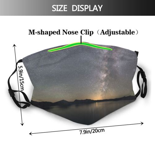 yanfind Lake Park Galaxy Sunset Evening Night Dawn Stars Mountain Panorama Way Cosmos Dust Washable Reusable Filter and Reusable Mouth Warm Windproof Cotton Face