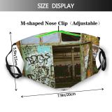 yanfind Industrial Factory Old Decay Graffiti Urban Grunge Demolished Door Leave Architecture Abandoned Dust Washable Reusable Filter and Reusable Mouth Warm Windproof Cotton Face