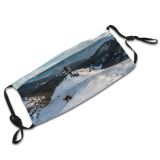 yanfind Idyllic Dog Mountain Snowy Icy Clouds Tranquil Scenery Climber High Mountains Trekking Dust Washable Reusable Filter and Reusable Mouth Warm Windproof Cotton Face