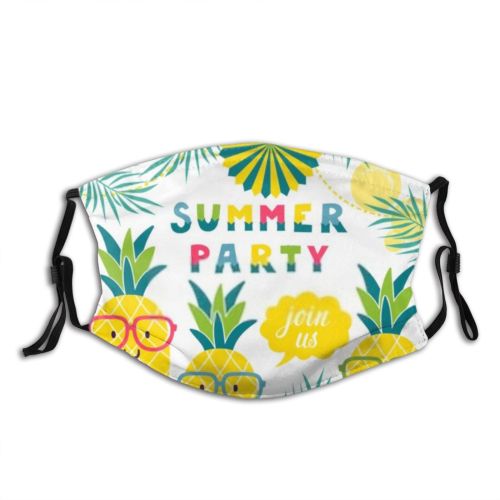 yanfind Childish Pineapple Vacation Beach Enjoy Hipster Hawaii Tropical Decoration Decorative Palm  Dust Washable Reusable Filter and Reusable Mouth Warm Windproof Cotton Face