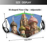 yanfind Urban Building Steeple Place Cathedral Arquitecture Moscow Church Worship Dome Spire Architecture Dust Washable Reusable Filter and Reusable Mouth Warm Windproof Cotton Face
