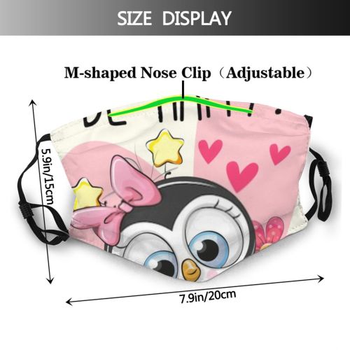 yanfind Happiness Cute Letter Smiling Childbirth Cartoons Luck Cheerful Child Baby Design Beautiful Dust Washable Reusable Filter and Reusable Mouth Warm Windproof Cotton Face