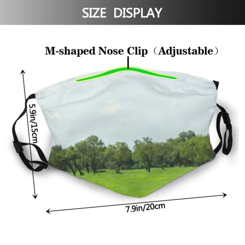 yanfind Central Outdoors Landscaping Shade Beautiful Meadow Season Field Spring London Forest Scenic Dust Washable Reusable Filter and Reusable Mouth Warm Windproof Cotton Face
