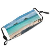 yanfind Idyllic Tropical Shore Vacation Daylight Shadows Relaxation Leisure Sea Clouds Beach Getaway Dust Washable Reusable Filter and Reusable Mouth Warm Windproof Cotton Face