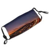 yanfind Lake Transportation Golden Sunset Lights Evening Exposure Night Wide Time Clouds Urban Dust Washable Reusable Filter and Reusable Mouth Warm Windproof Cotton Face