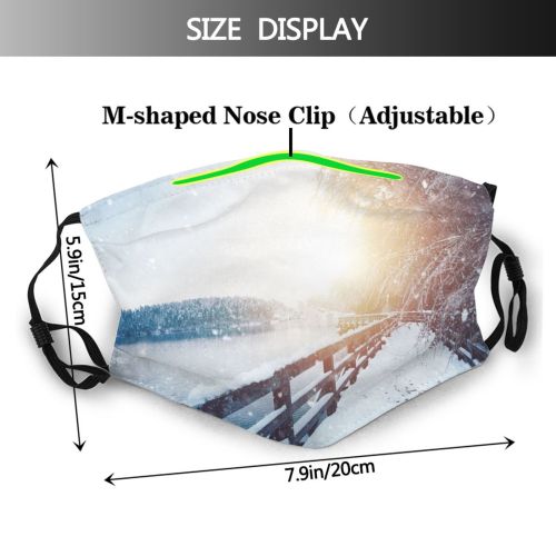 yanfind Dawn Public Ice Frost Capital Wood Sunset Cities Landscape Arctic Frozen Solitude Dust Washable Reusable Filter and Reusable Mouth Warm Windproof Cotton Face