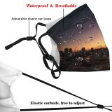 yanfind Idyllic Sunset Dawn Urban Scenery Free Crescent Architecture Outdoors Sky Clear Dusk Dust Washable Reusable Filter and Reusable Mouth Warm Windproof Cotton Face
