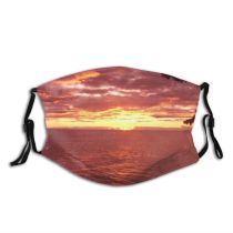 yanfind Winter Sky Horizon Pretty Sunset Sky Ocean Afterglow Alaska Sunset Sunrise Morning Dust Washable Reusable Filter and Reusable Mouth Warm Windproof Cotton Face